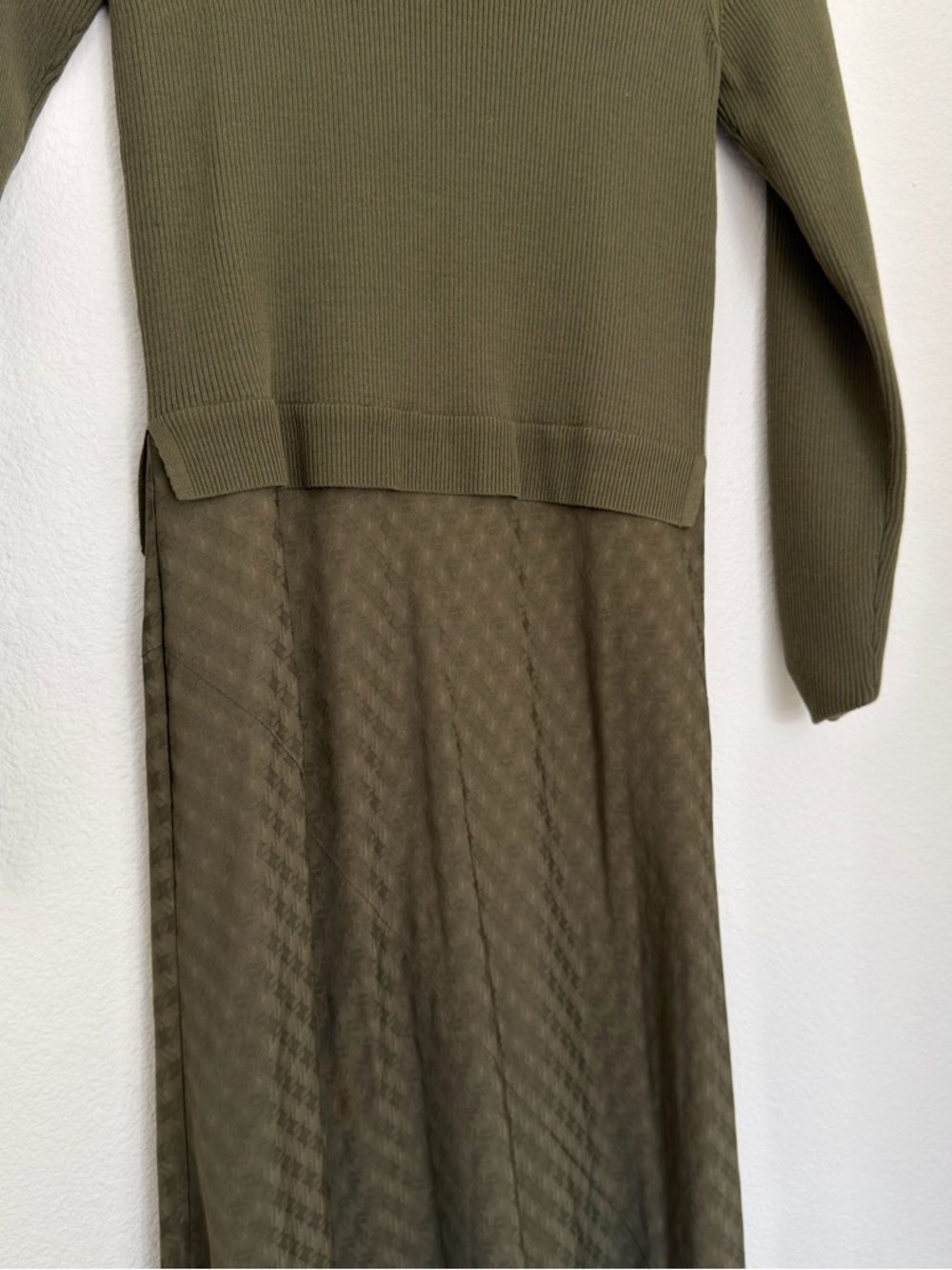 Ted Baker Joowani Olive Green Midi Dress A-Line Side Slit Size Small Women’s - Picture 4 of 10